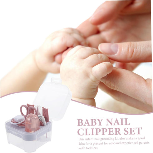 Set Abaodam Newborn Nail Clipper Grooming Kit Scissors Nail File Boy Girl Care Tools for Boy Girl Pink