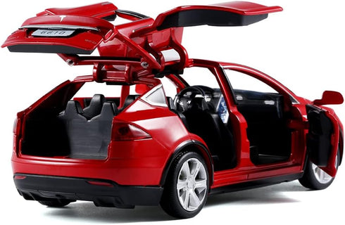 1/32 Model x Metal Die Casting Toy Car - Pull Back Car Toy with Sound and Lights for Ages 3-12 (Red)