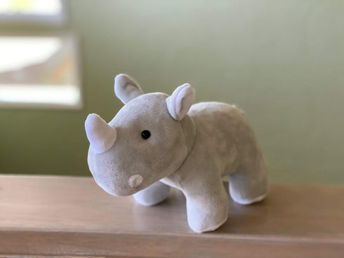 Baby Rhino Stuffed Animal Plushies for Boys & Girls, Super Soft Cute Safari Stuffed Animals for Kids' Bedroom, 8-In
