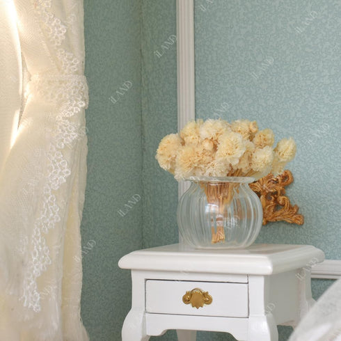 iLAND Miniature Dollhouse Accessories for Barbie Furniture, Glass Vases with Dried Flowers Set