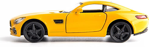 1:36 Scale Diecasting Alloy Car Model Mercedes-Benz AMG GTS, Pull Back Vehicles Toy for Kids Gift (Yellow)