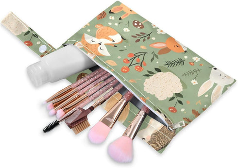 Gravopti Set 2, Woodland Animal Wet Dry Bags of Reusable Waterproof Organizer with Zipper Pockets for Baby Diapers