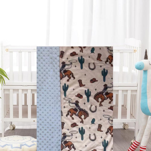 CLOSOCKEY 30 40 Inch Baby Blanket for Boys Girls Super Soft Double Layer Minky with Dotted Backing Cute Cow Crib