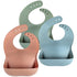 Silicone Baby Bibs Set of 3, BPA Free Soft Adjustable Waterproof Feeding Bibs for Babies & Toddlers