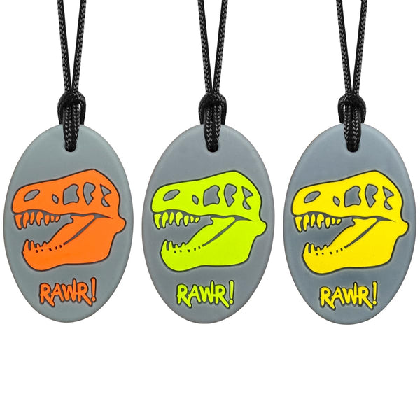 Xtra Tough (XT) Dino Sensory Chew Necklace for Kids, Teething Necklace for Boys or Girls, Designed for Autism