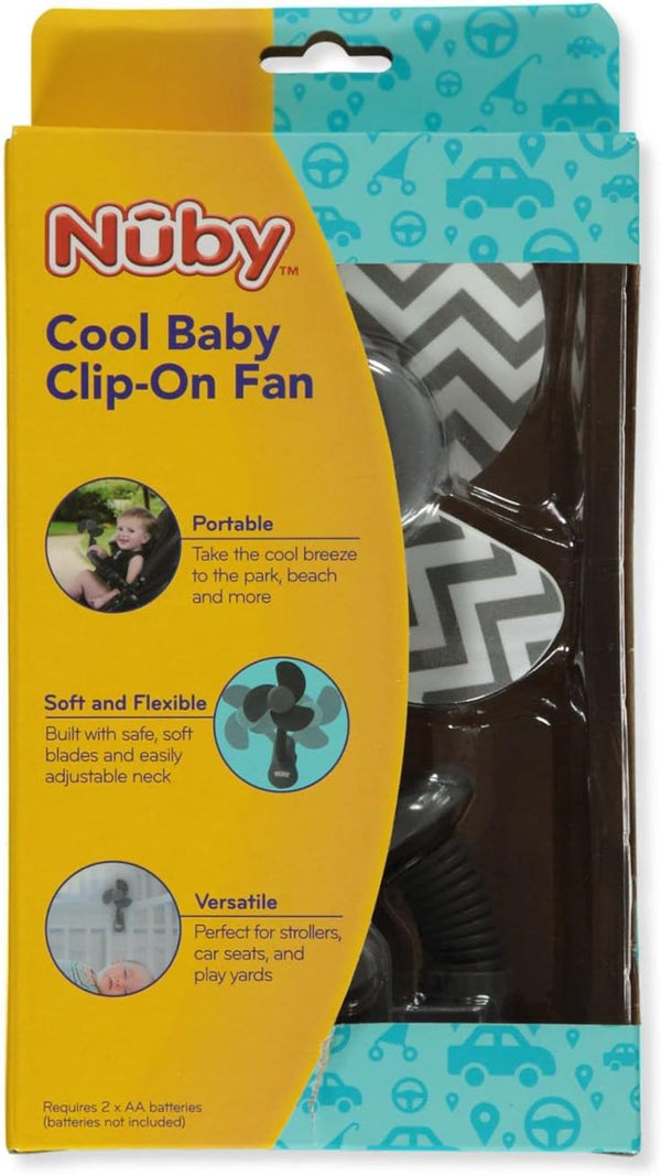 Nuby Cool Baby Stroller Clip-On Fan, Grey