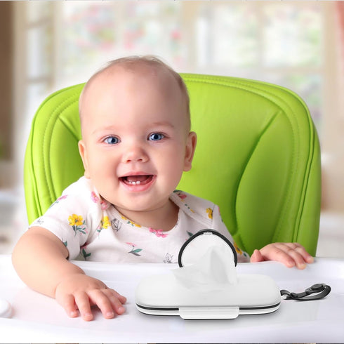 Luxshiny Portable Baby Wipes Dispenser with Heart-Shaped Lid Reusable Wipe Holder Box for Travel and Home