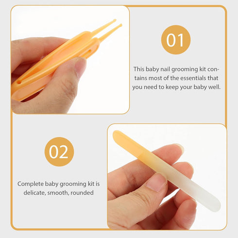Set 4pcs Nail Clippers Kit Grooming Newborn Manicure Tools Yellow Nail Care Accessories for Boys