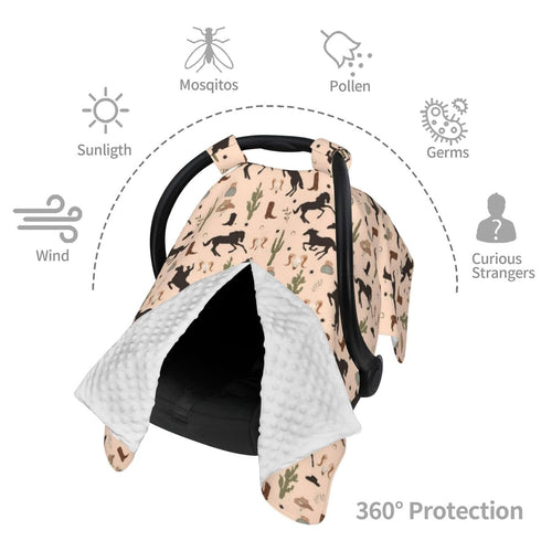 Mcewoel Western Baby Car Seat Canopy Cover, Nursing Cover for Newborn, Western Baby Stuff Stroller Cover for All