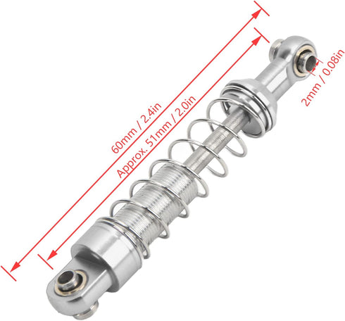 VGEBY 2 Pairs Aluminum Alloy, 60mm RC Car Modification Parts for C14 C24 MN D90 99S (Silver)