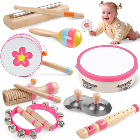 Toddlers Musical Instruments for 1 2 3 Year Old Girl,Baby Montessori Wooden