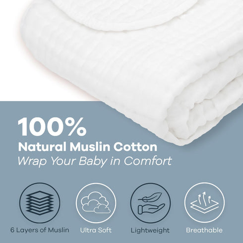 Set Comfy Cubs Muslin Crib Sheet and Baby Blanket - Brown/White Bundle