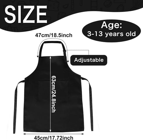 PLULON 15Pcs Kids Adjustable Paint Aprons, Bulk Art Apron with 2 Pockets for Girls Boys Painting Crafting
