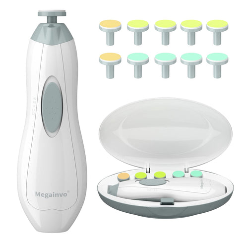 Trimmer 10 Baby Nail Electric Baby Nail File with LED Light Grinding Heads Baby Nail Clippers Safe Quiet Nail Care Kit