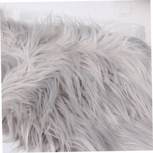 Newborn White Furry Throw Blanket, Faux Fur Infant Photography Mat for Winter, Baby Boy