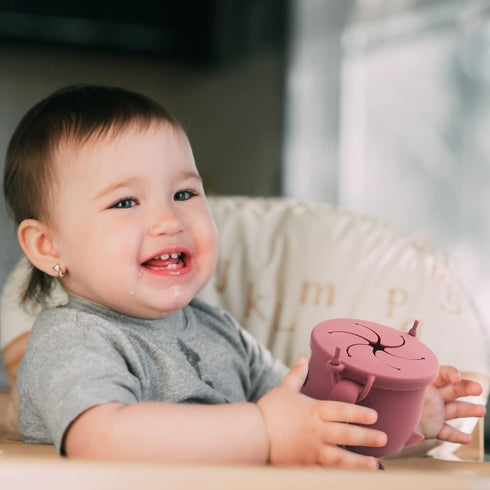 Silicone Snack Cup for Toddlers | Spill Proof Food Containers| Baby Snack Catcher| Food Grade Silicone BPA-Free