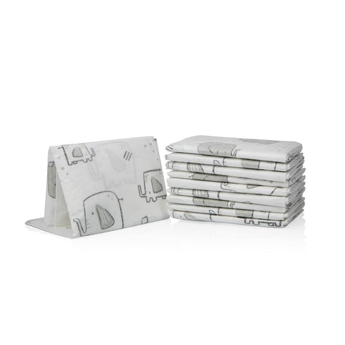 Dr. Talbot's Disposable Changing Pads, Absorbent Travel Diaper with Gray Elephant Print