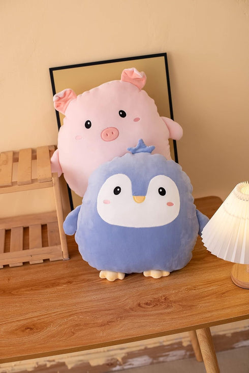 Soft Purple Penguin Plush Hugging Pillow - Cute 12 Inch Stuffed Animal for Birthday, Valentine, Christmas Gifts