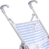 2 18 JC Toys Boutique | Folding Umbrella Doll Stroller for Children Years Plus, Blue Stripes and Soft Embroidery |