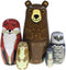 Kakeah Nesting Dolls-Brown Cartoon Owl Bear Fox Raccoon Russian Nesting Dolls Wooden Matryoshka