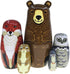 Kakeah Nesting Dolls-Brown Cartoon Owl Bear Fox Raccoon Russian Nesting Dolls Wooden Matryoshka
