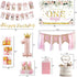 Generic 1st Baby Girl Birthday Decorations Supplies - Balloon Boxes, Pink Gold Balloons Garland Arch KitParty Backdrop