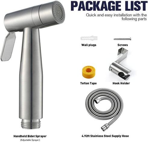 WIMPBLADB 2 HandheldSprayer Function Cloth Diaper Sprayer Brushed Stainless SteelSprayer for Toilet, with Stainless