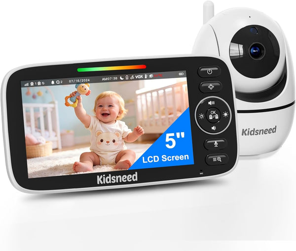 Kidsneed Baby Monitor with Camera and Audio - 5 inch 720P Video Baby
