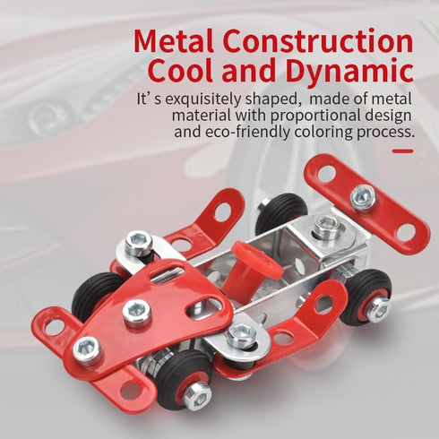 Racing Car Erector Sets for Boys Ages 8-12, Metal Building Kit, STEM Toys for Boys Age 8-12, Roadster Red Model
