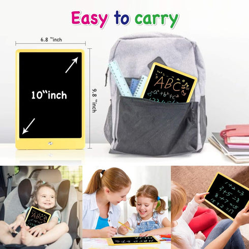 ORSEN LCD Writing Tablet 10 inch - Colorful Doodle Board for Kids, Toddler Toys for Ages 2-7 (Yellow)