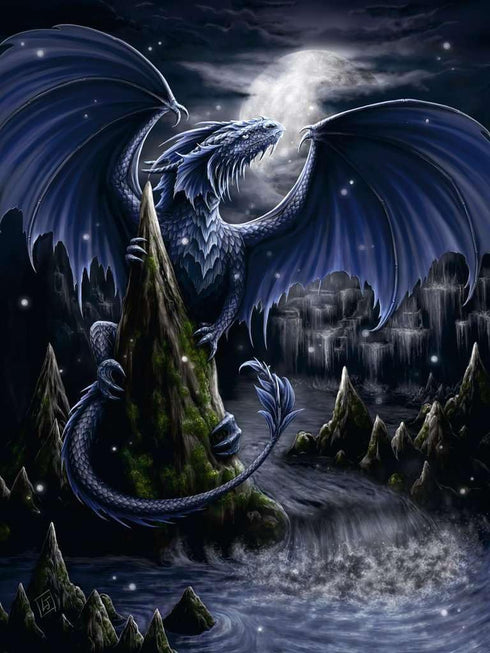 Ravensburger 1500 Pieces Puzzle - Black Blue Dragon