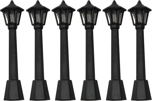 LQ Industrial Mini Lamppost, 6PCS Miniature Railway Train Lamp Post Lights for Doll House Landscape