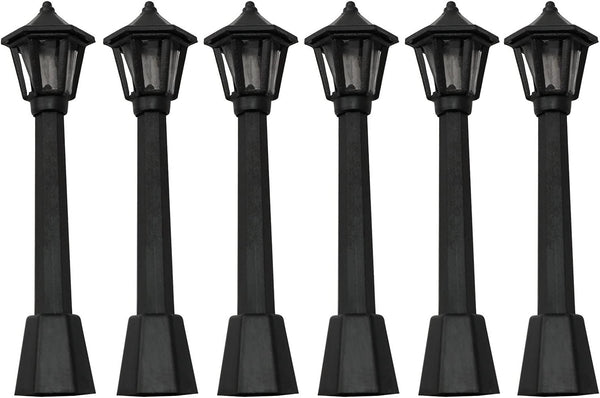 LQ Industrial Mini Lamppost, 6PCS Miniature Railway Train Lamp Post Lights for Doll House Landscape