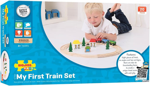 Bigjigs Rail Set, 20 Set 3 , First Wooden Train Train Gifts for Kids, Piece, Train for Year Old Boys, Train Toys