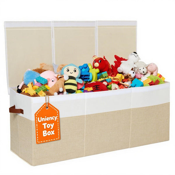 Extra Large Toy Box,150L Foldable Sturdy Toy Storage with Lid,40"x14"x16" Kids Storage