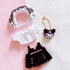 niannyyhouse 20cm Plush Doll Clothes Loose Headwear, White Shirt, Black Skirt, Backpack for 8in Plush Toy