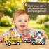 1 2 1-3 6-12 Little Acorn, Wooden Pull Back Cars with Mix & Match Characters | Montessori Toys for & Year Old | Car