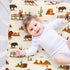 FIGEPO 4 Pack (Pack Western Cowboy Crib Sheets Neutral Breathable Fitted Baby Sheets Nursery Sheets for Baby Boys