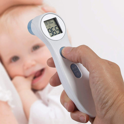 Digital Forehead Thermometer - Infrared, White (Body Temperature Reader, Lightweight, Compact)