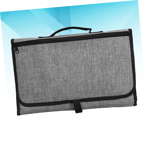 Portable Diaper Changing Mat - Grey Foldable Storage Pad for Newborns
