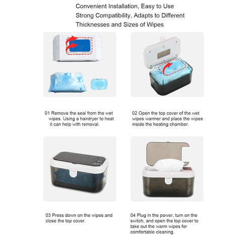 LICAEVEY 80 3 Settings Baby Wipe Warmer with Spring Design, Large Capacity Wipes Dispenser, Top Heating