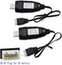 Blomiky 2 Pack 3S 1.5A USB Charger Cable - Suitable for RC Car, Boat, Airplane, Drone, 11.1V USB