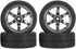 4PCS 1:10 RC Tires and Plastic Wheels Rims for 1/10 Scale On Road Touring Racing Drift Car Traxxas HSP HPI Tamiya (Gray)