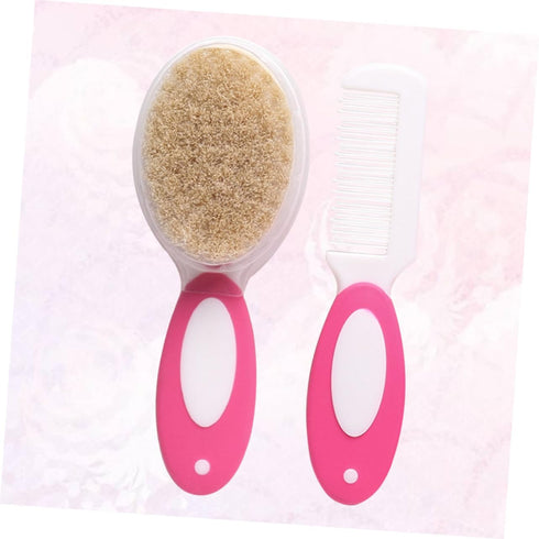 PERSELOSO 2pcs Set Newborn Hair Brush Hairbrush Boy Girl Comb Kit Care Comb Brush