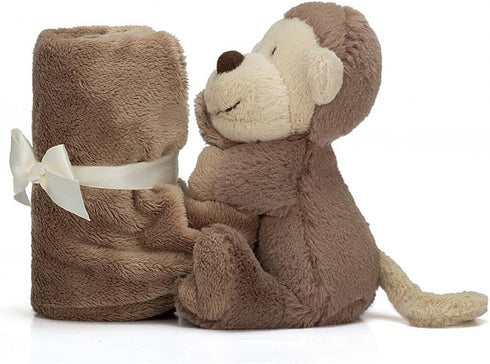 Jellycat Bashful Monkey Soother, 13.5 Inches - Baby Security Blanket & Lovey Gift