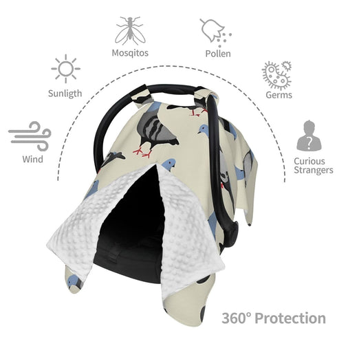 Hcpwzrf Pigeons Baby Car Seat Cover & Nursing Cover - Breathable Stretch Multi-Use Cover for Breastfeeding, Stroller