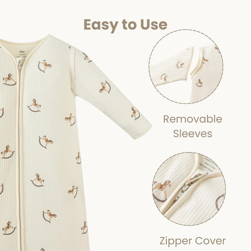 2.5 Cozy AnZai TOG Baby Sleep Sack, Super Warm Quilted Wearable Blanket with Removable Sleeves, Winter Toddler Sleeping