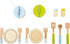 15 Playset- Set 2+, (11098) small foot wooden toys- Premium Piece Kitchen Cooking and Dining Includes Pots, Plates