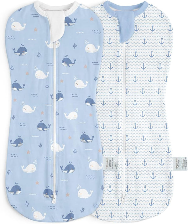 Baby Swaddle 0-2 Months, Cotton Arm-In Zipper Sleep Sack, Wearable Blankets Wrap