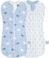 Baby Swaddle 0-2 Months, Cotton Arm-In Zipper Sleep Sack, Wearable Blankets Wrap